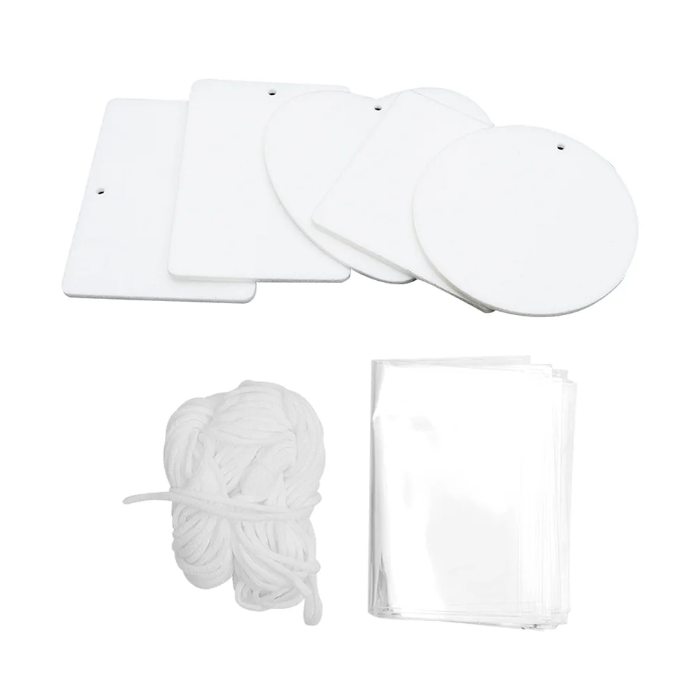 

1 Set Sublimation Air Freshener Blank Car Air Freshener Felt Sheet Bag Rope