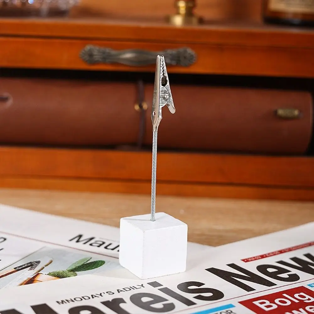 Place Card Holder Metallic Table Number Stand Photo Paper Clamp Romantic Photo Clip Desktop Decoration Dropship place card holders