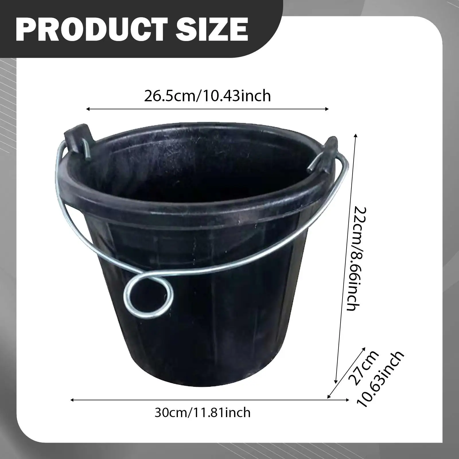 Rubber feed Bucket,Multifunctional Portable with Handle Feeder Container,Water Bucket for Goats Cattle Dog Horse Livestock
