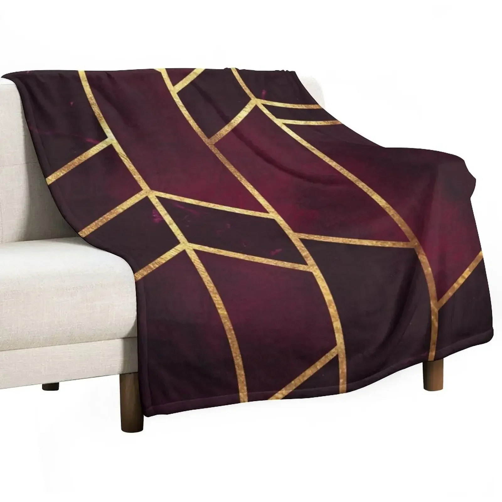 

Red and Gold Geometry Throw Blanket For Baby Decorative Beds For Sofa Thin Blankets