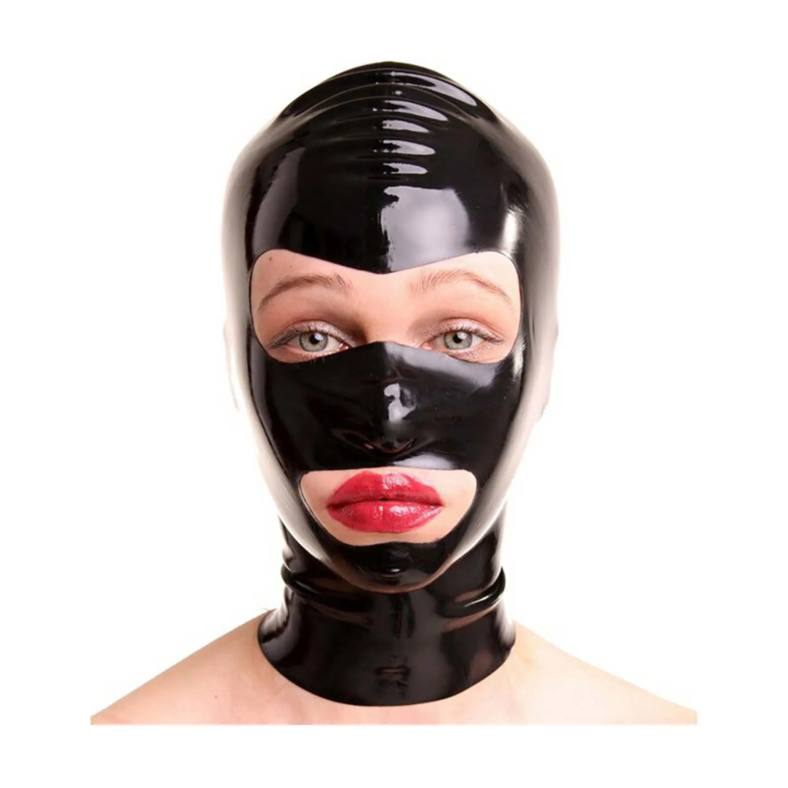 MONNIK Black Latex Hood Rubber Unisex Mask Open Eyes&Mouth for Fetish Catsuit Party Halloween Costume brand new hood cushion rubber 53363121 for jeep compass