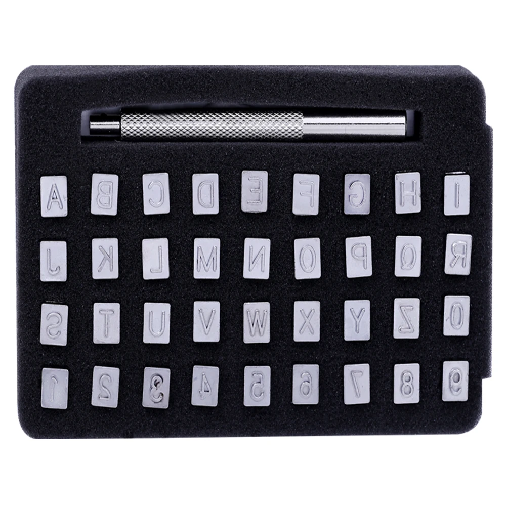 Alphabet number stamp set 3mm/6mm Steel Alphabet Number Stamp Punch Set Leather Craft Stamp Tools Leather carving seal craft Stamps