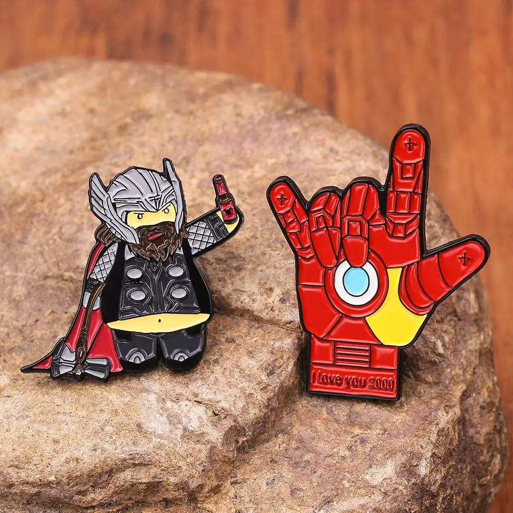 Marvel Superhero Iron Man Big Belly Thor Spilla Smaltata Abbigliamento Per Accessori Spille Badge Zaino