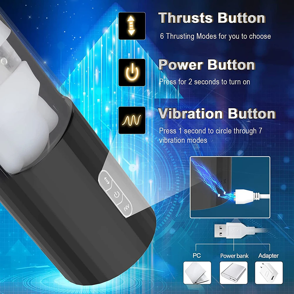 Automatic Sucking Telescopic Rotating Masturbator Cup For Men_voghion.com
