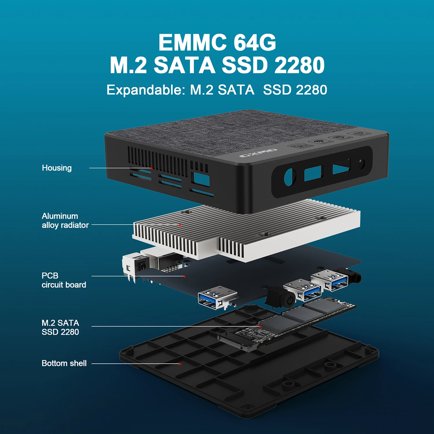 GXMO N42 Mini PC Windows 11, Intel Celeron N4020C Intel UHD Graphics