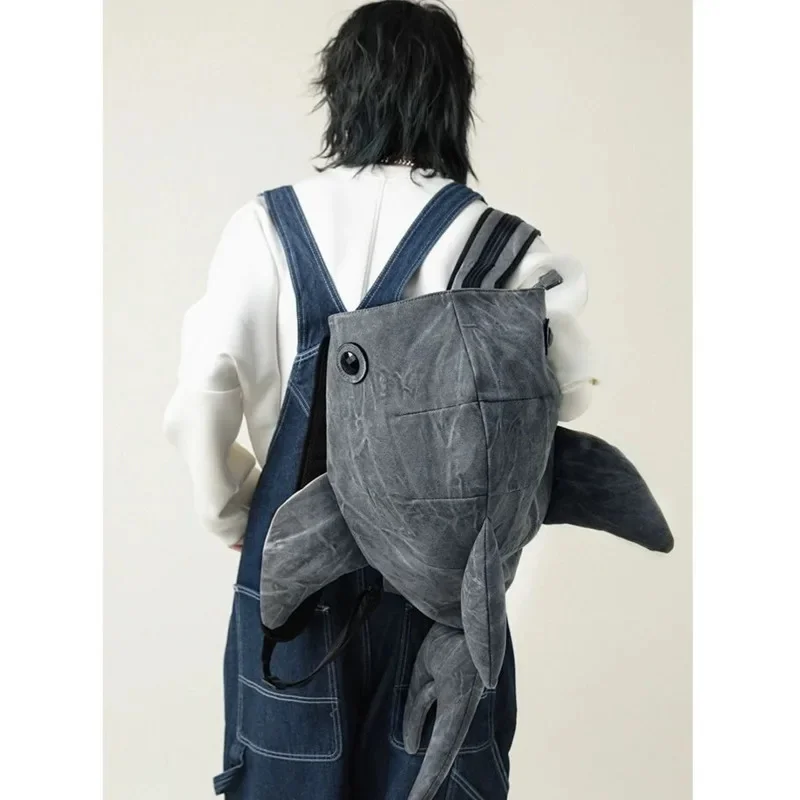 Whale Shark Shape Backpack Cartoon Personalized Animal Travel Bag Fashion Large Capacity Durable Knapsack Student Schoolbag