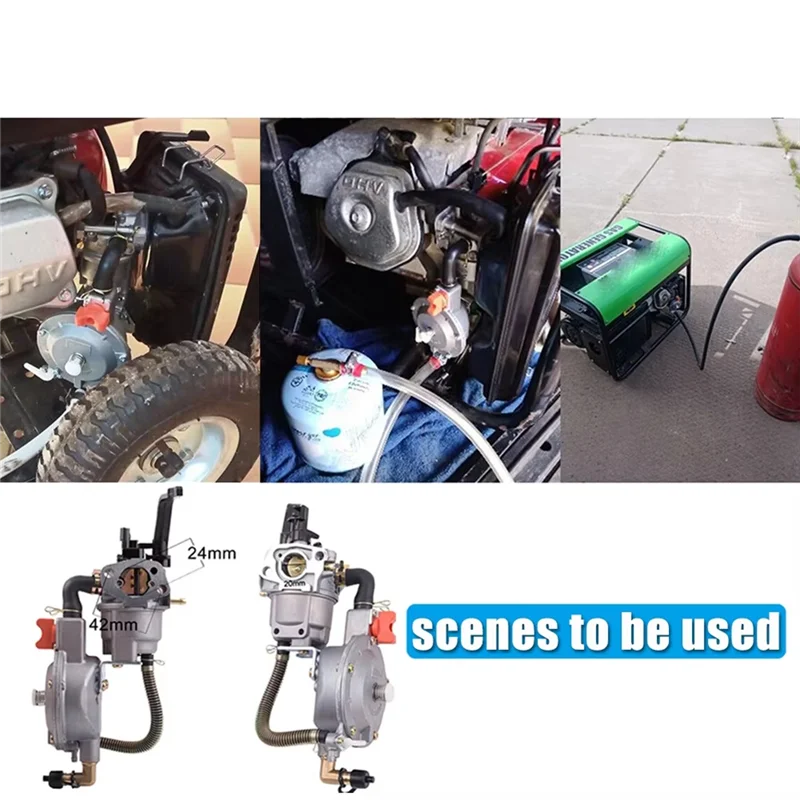 A12R 3KW 168F 170F 가솔린 발전기 LPG 기화기 이중 연료 LPG NC 가스 기화기 개조 키트 (발전기 부품 6.5HP 용)