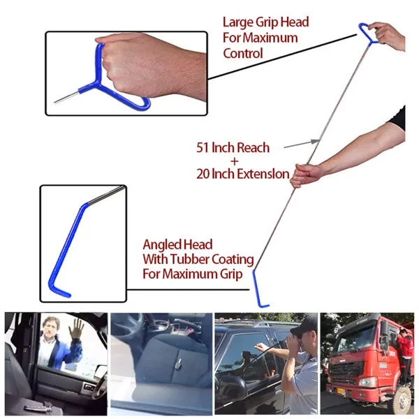 22 Pcs Car Window Door Emergency Open Key Lost Lock Out Unlock Auto Tools Kit with Carrying Bag Wedge Air Pump Locksmith Kit 2