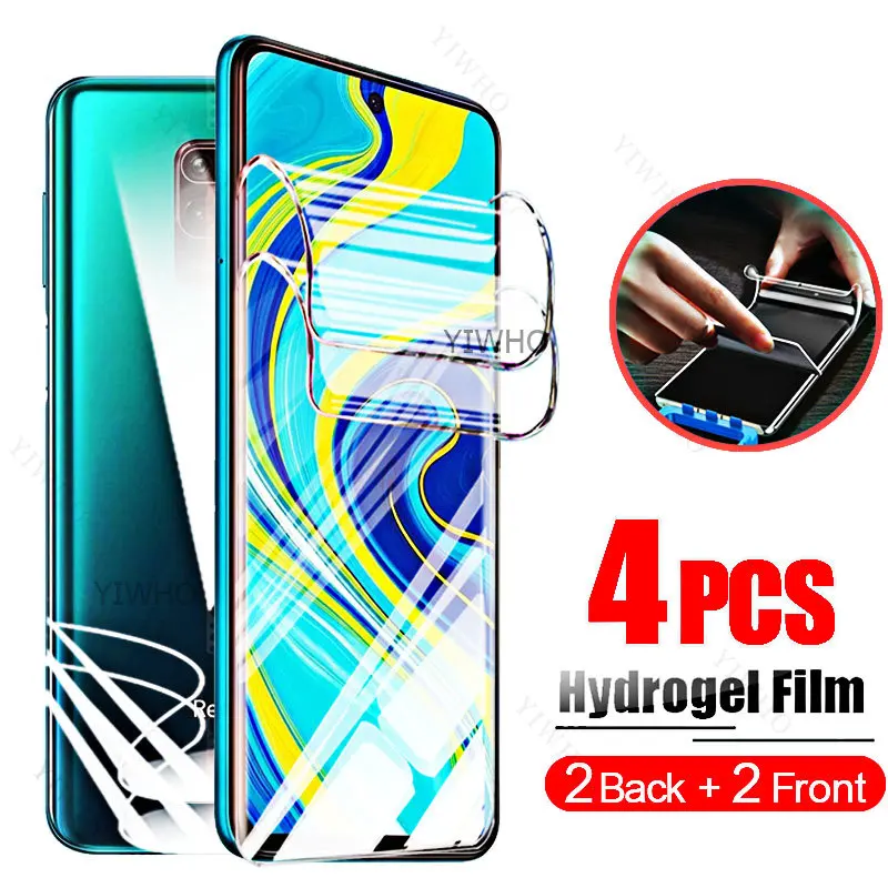 

4 шт., Гидрогелевая Защитная пленка для Redmi Note 9 Pro Plus Max 9t 9S