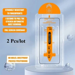 2 - Pack Easy Install Dust - Free Oleophobic Screen Protector Glass - 2 PCS