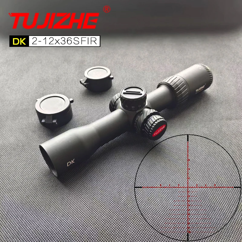 TUJIZHE2-12x36SFIR Side Parallax Hunting Optics Riflescope Red Green Illuminate Reticle Turrets Lock Scope