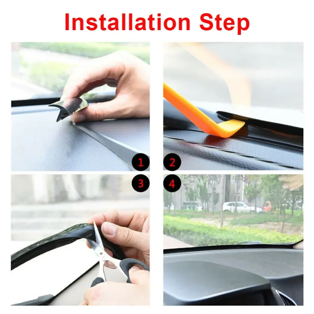 1.6M Universal Rubber Auto Dashboard Dust Proof Seal Sealing Strip Stickers Carbon Fiber Filling Sealing Strip Car Dashboard Gap