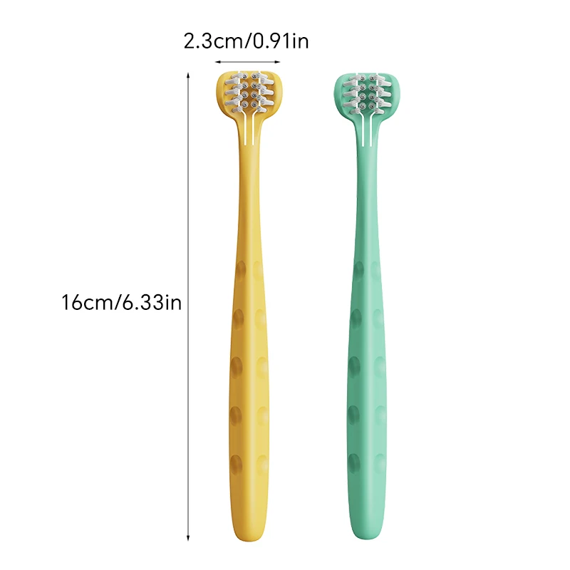 1/2 piece, children's 3-sided toothbrush/high-quality soft bristles/for daily oral cleaning of children aged 6-12 years old