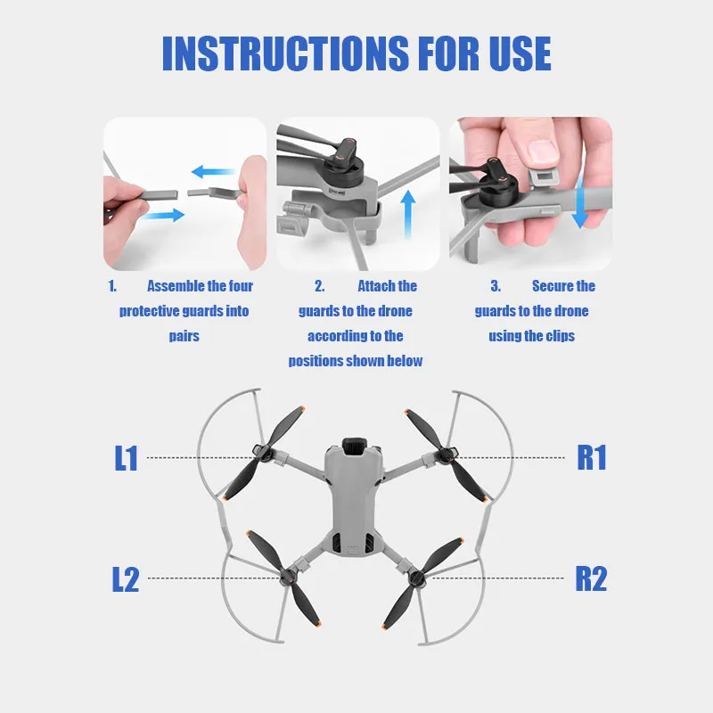 Protection Hélices DJI Mini 5 Pro – Gris Clair, Léger & Résistant