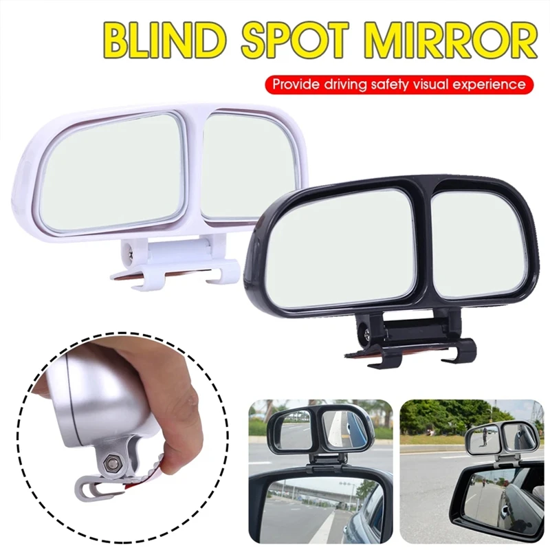 

360 degree Rearview Mirror Blind Spot Mirror Square Car Wide Angle Side View Rear Mirror Double Universal Convex Mirror Dual