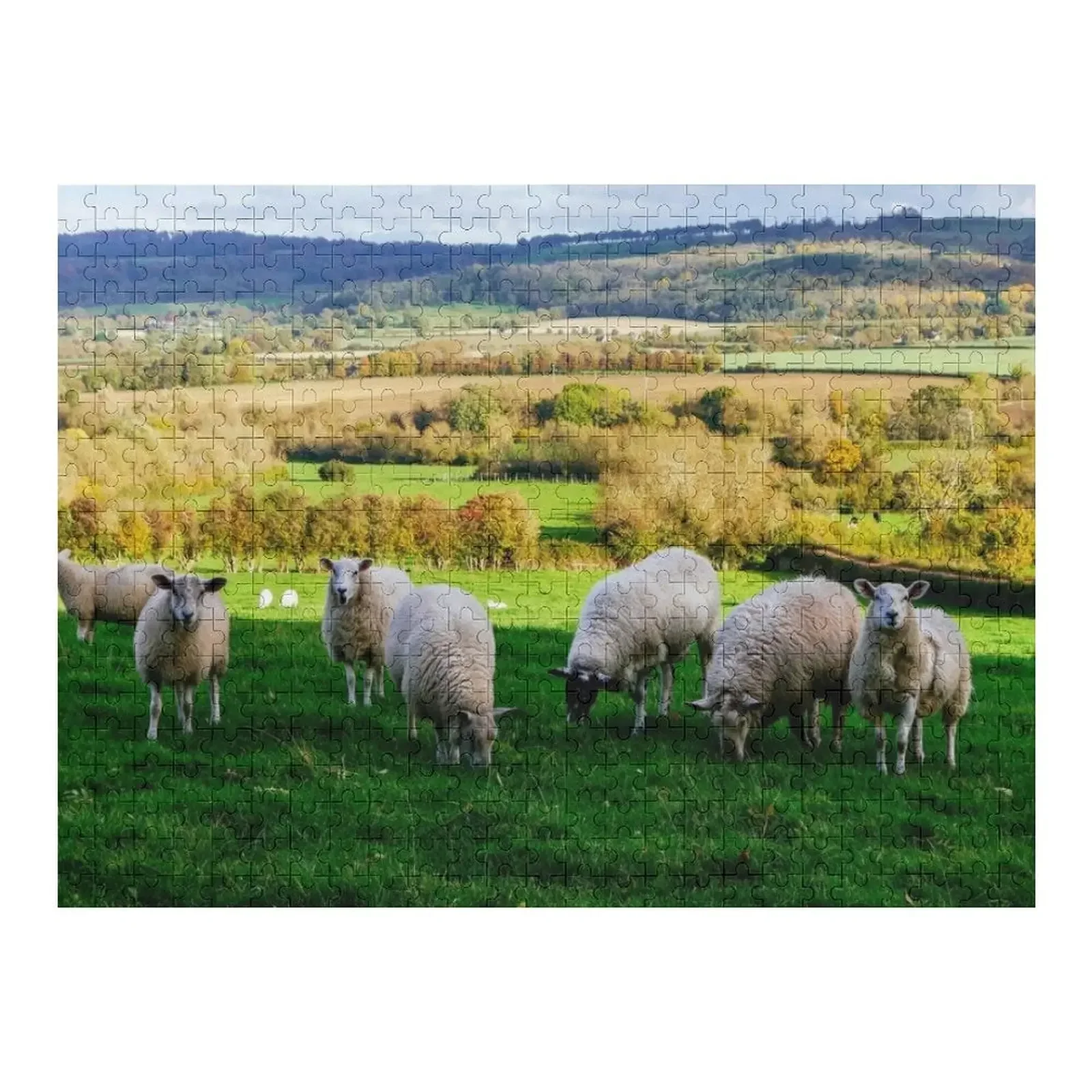 Sheep in the Cotswolds Jigsaw Puzzle Name Wooden Toy Custom Child Gift Woods For Adults With Personalized Photo Puzzle