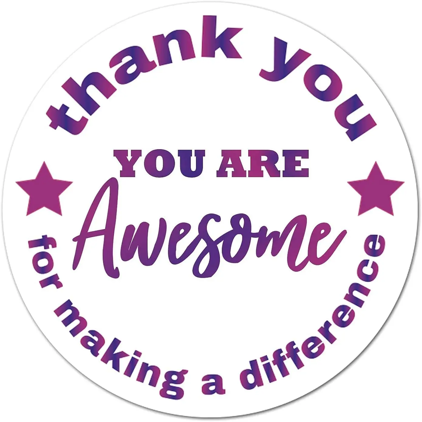 

2 Inch You are Awesome Stickers Kudos Appreciation You Rock Amazing Thank You for Making a Difference Label for Students