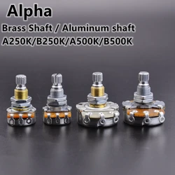 Alpha Brass Shaft / Aluminum shaft Potentiometer(POT) For Electric Guitar Bass A250K/B250K/A500K/B500K
