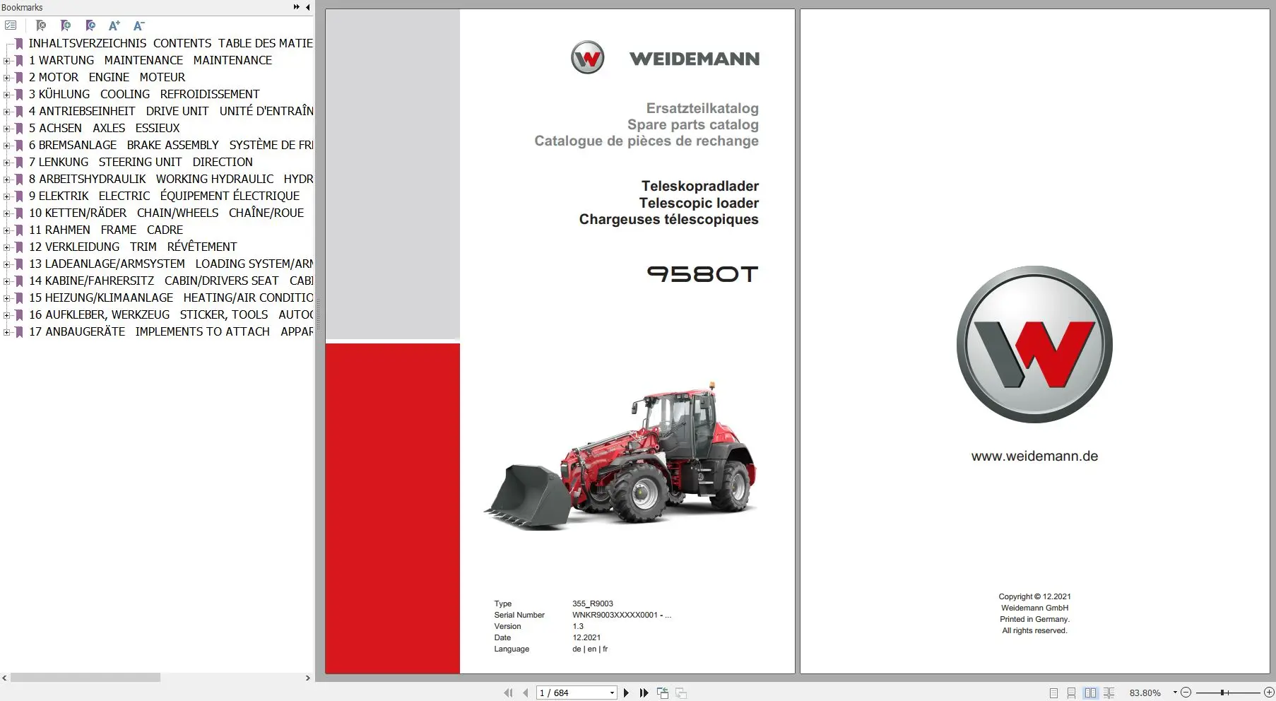 

Weidemann Machinery 11,6 GB PDF 2023, запчасти, каталог, многоязычные языки