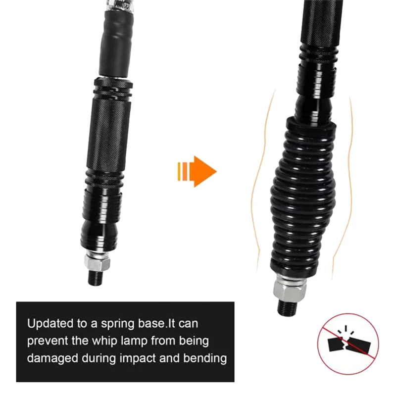 Durable 2PCS M12 Heavy-Duty Antenna Spring Mount 1/2 Inch for Trucks RZR UTV