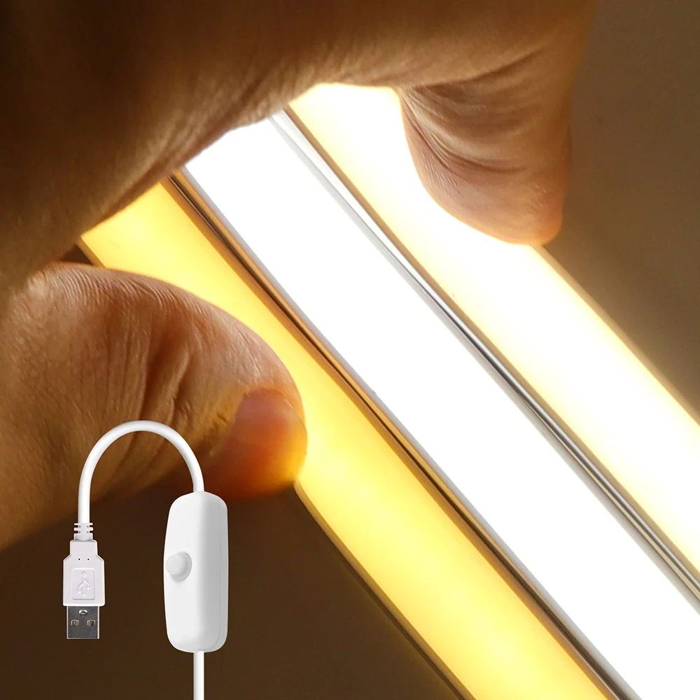 IP68 방수 5V USB COB LED 스트립 ON/OFF 스위치 유연한 실리..