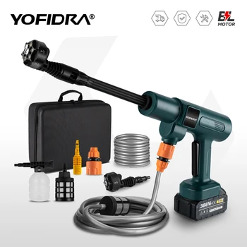 YOFIDRA 6 IN 1 Brushless High Power Car Washer Gun 3500W Adjustable Speed Water Cleaner Power Tool Set For Makita 18V Battery