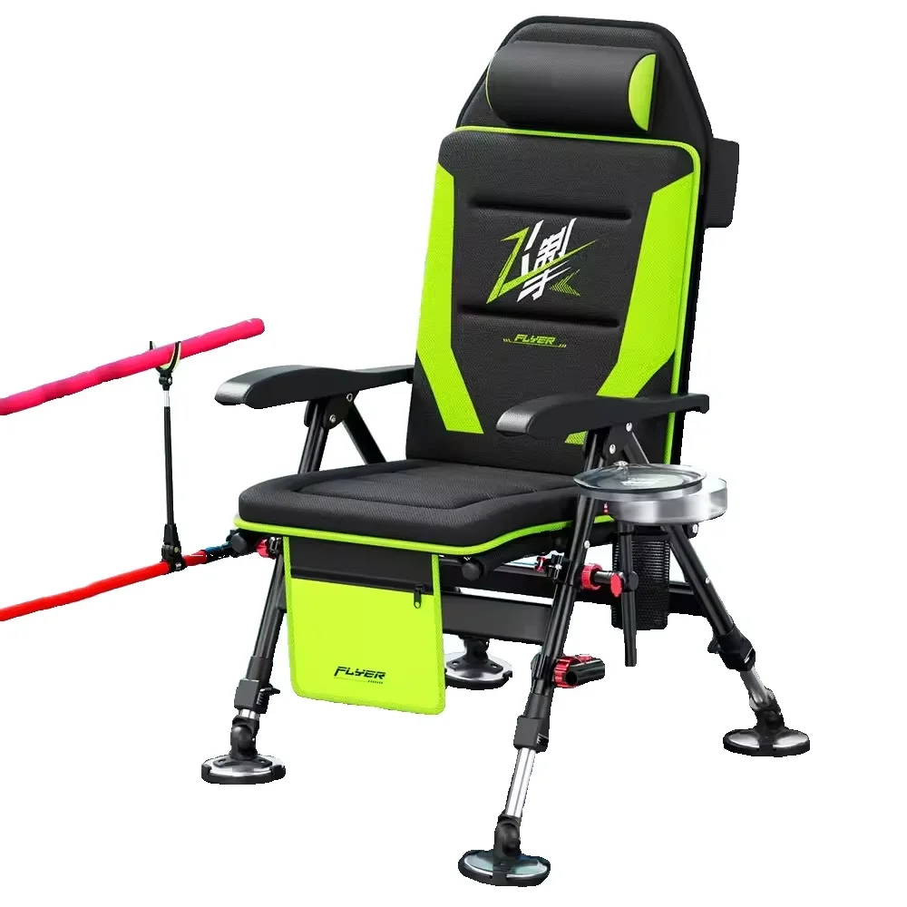 Chaise de pêche européenne pliable avec assise épaisse - siège portable pour pêche en eau douce
