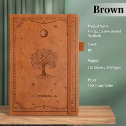Luxury Embossed PU Leather A5 Business Journal with Elastic Closure - Perfect Gift for Corporate Clients and Colleagues (Brown)