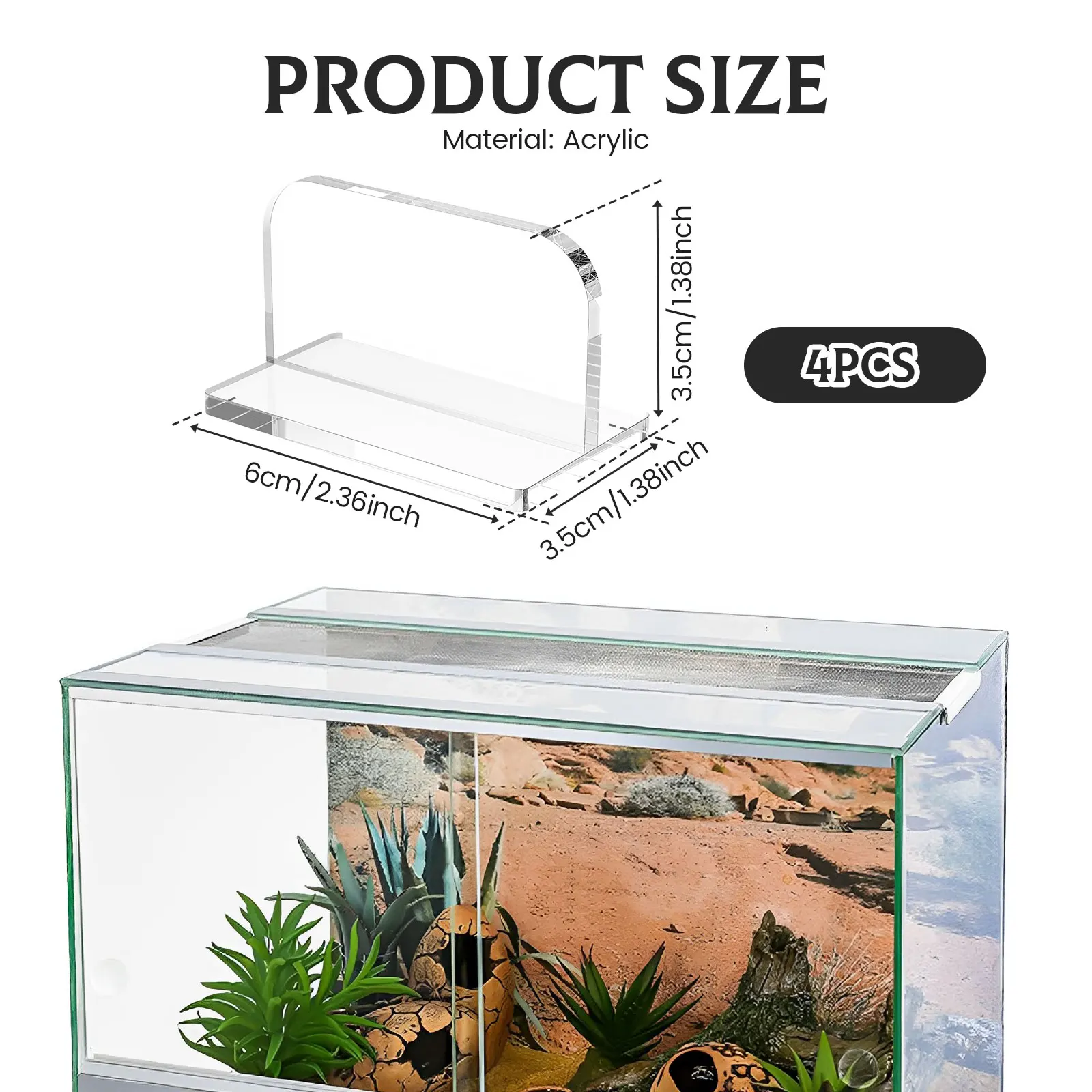 4Pcs Aquarium Lid Handle Acrylic Fish Tank Cover Handle Transparent Fish Tank Lid Adhesive Replacement