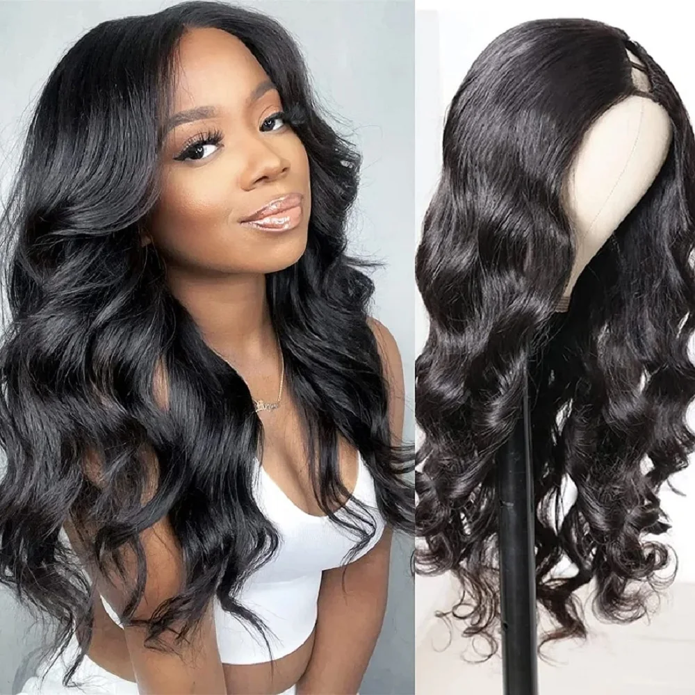 Human Hair Wigs 30 32 Inch Body Wave V Part Wig Human Hair Glueless Ready To Wear Brazilian Remy 180% Density Women