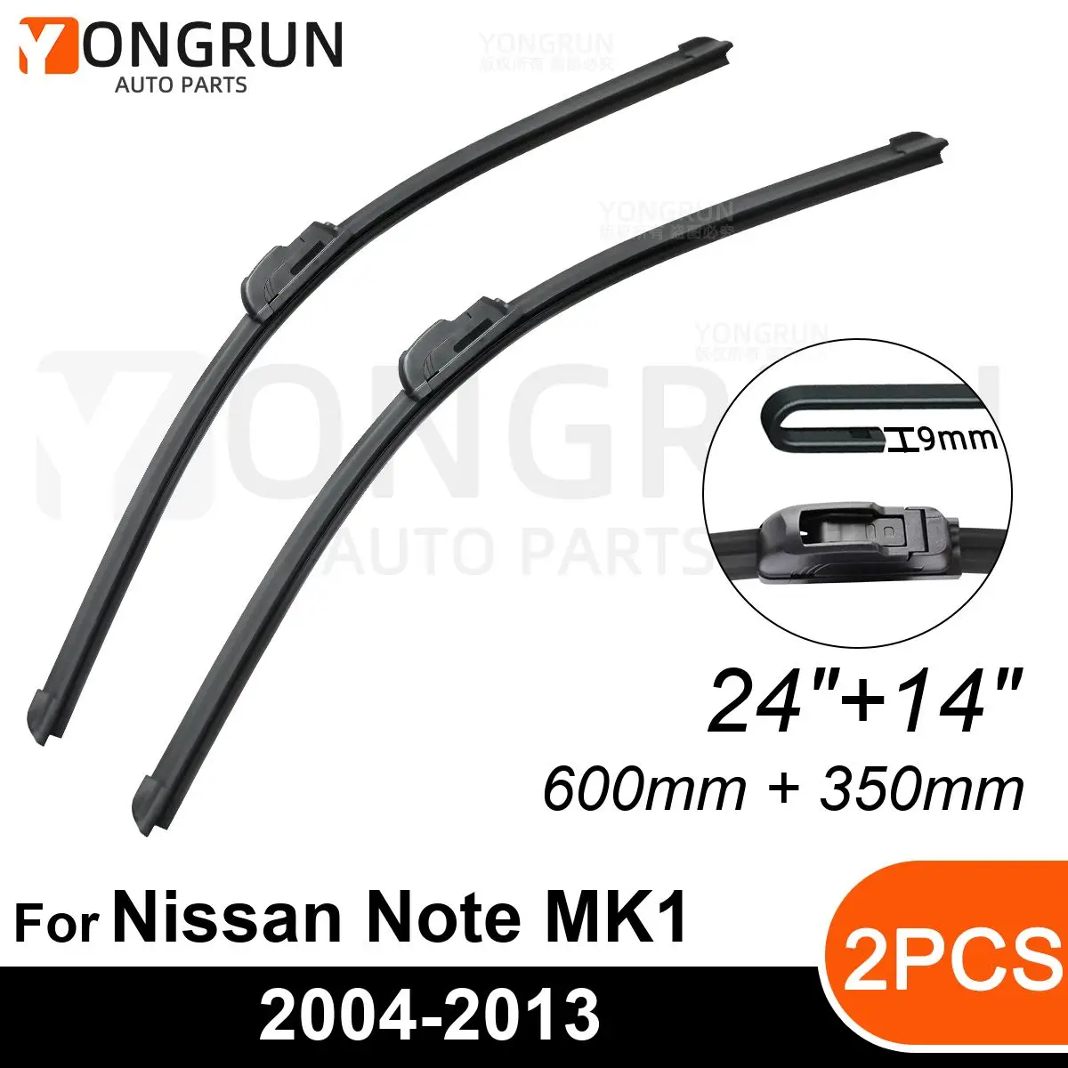 

Передние стеклоочистители для Nissan Note MK1 2004-2013, резиновая щетка стеклоочистителя 24 + 14 дюймов, аксессуары для лобового стекла автомобиля 2009 2010 2011 2012