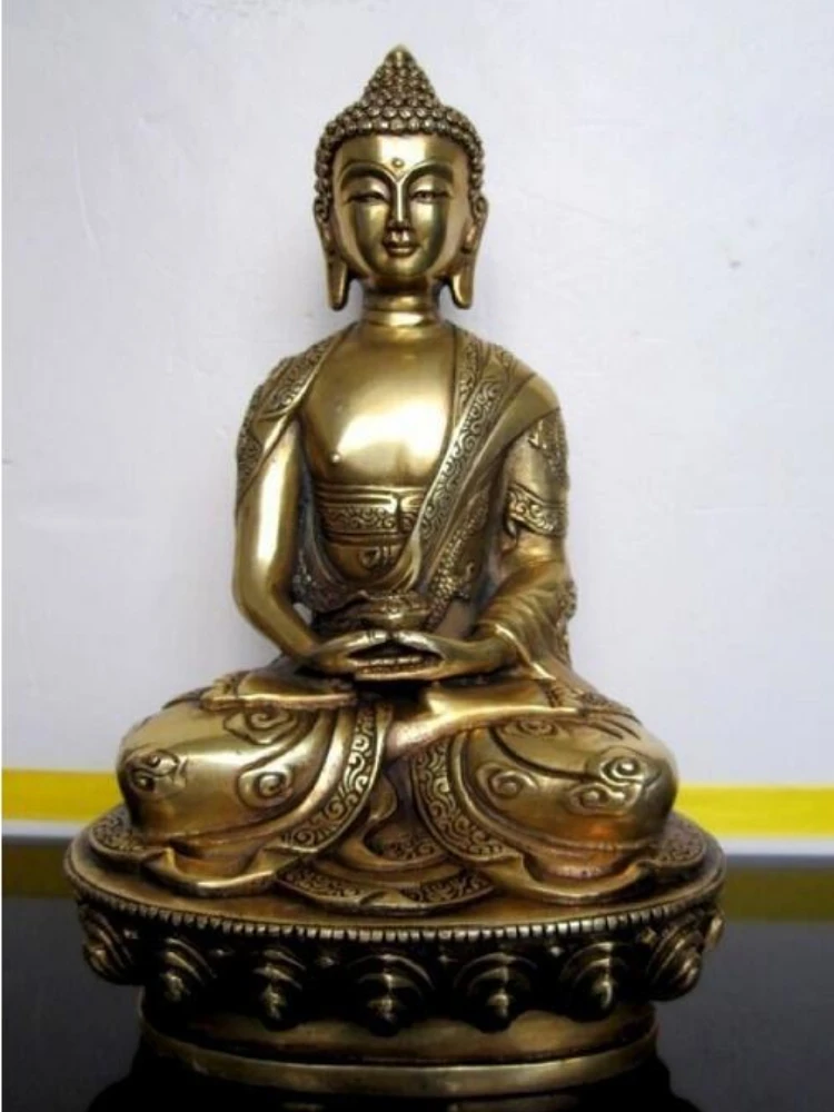 Statua Di Rame Buddhis Tibetano Amitabha Bronzo Buddha Art Scultura Lliving Room Decorazione Accessori Decorazioni Per La Casa Feng Shui Budda