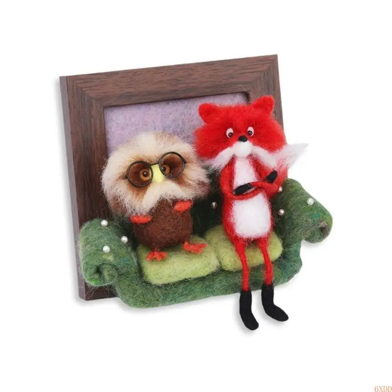6XDD Handmade Needle Felting Kits Animal Frame Felting Needle Set for Home Decoration