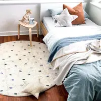 Dot Fluffy Carpet Living Room Round Hairy Nursery Play Mat For Children Soft Baby Rug Plush Bedroom Rug Christmas Gifts For Kids 1