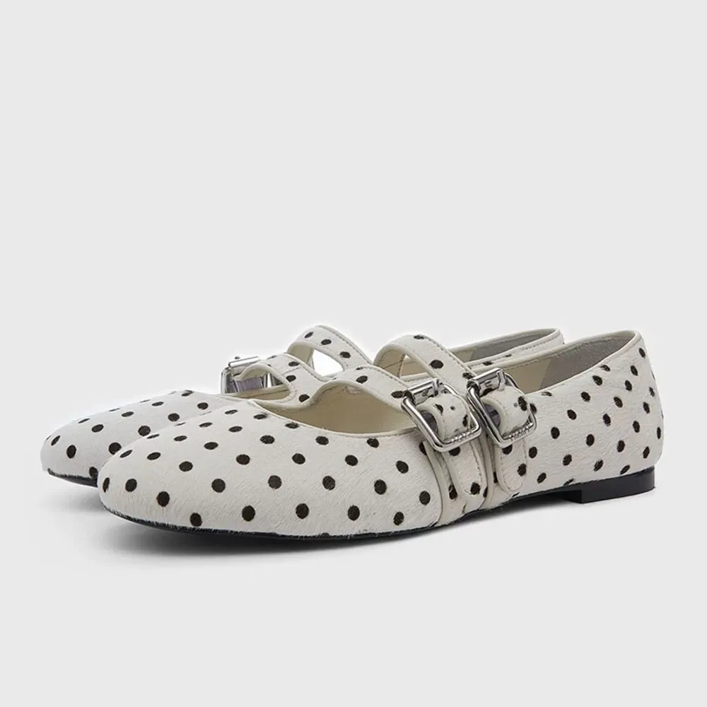 2025 Fashion Spring Summer Women's Ballet Flats Mary Janes Polka Dot ...
