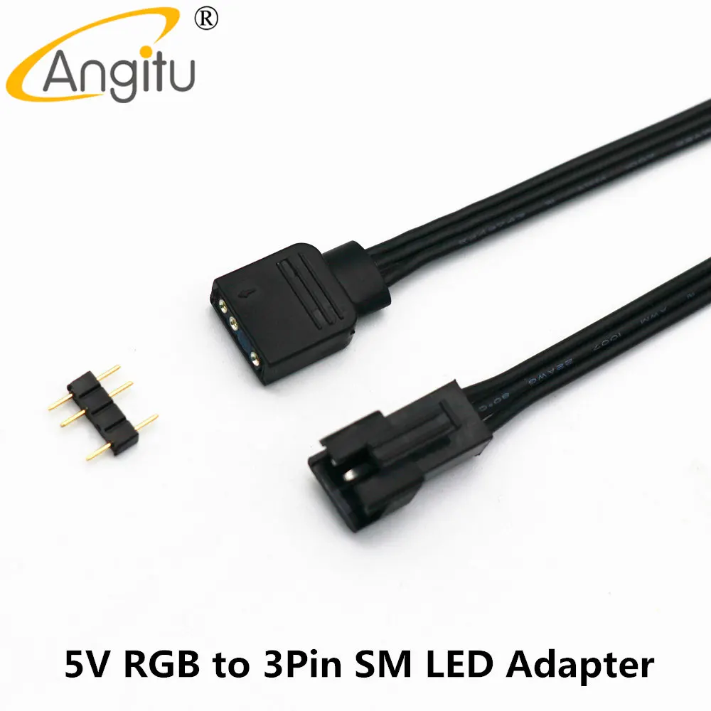 Фото Angitu 12 В/5 В RGB ARGB DEEPCOOL/Phanteks/Lian-Li/Светодиодная лента SM 3Pin/4Pin адаптер управления стандартом №2