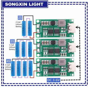 Multi-cella 2S 3S 4S Tipo-C A 8,4 V 12,6 V 16,8 V Step-Up Boost LiPo Polimero Li-Ion Caricatore 7.4 V 11,1 V 14,8 V 18650 Batteria al litio