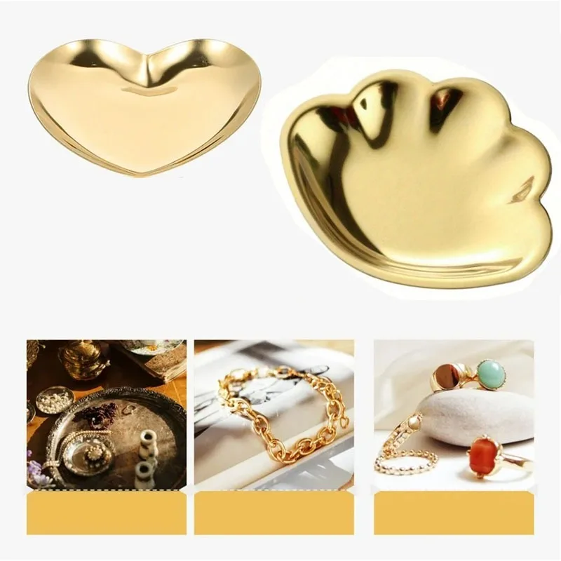 Floral Stainless Steel Bathroom Tray Decorative Organizer for Jewelry Cosmetics and Rings Modern Decor Accessory Perfect Gift