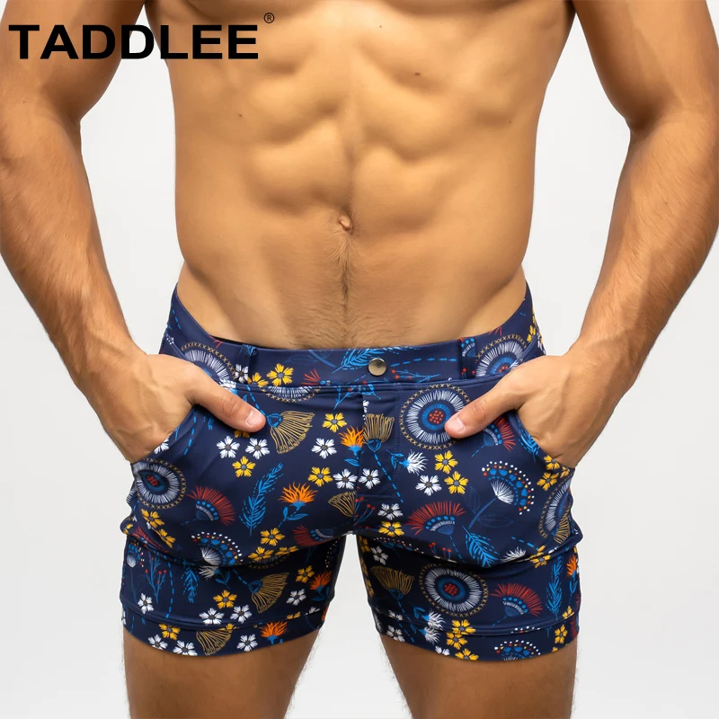 Taddlee Swimwear Mens Swimsuits Pockets Beach Swim Trunks Square Cut Boardshorts