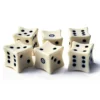 Set of 6 Bone Dice 16MM, Curved Bone Dice D&D RPG Game D6 Six Sided Plastic Bone Dice 6pcs Set 3