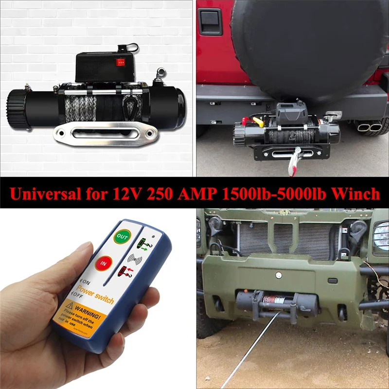 지프 ATV SUV 트럭 보트 12V 범용 전기 윈치 무선 원격 제어 스위치 키트 수신기 모듈 송신기