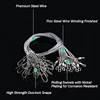 24Pcs Anti Bite Fishing Line Steel Wire Leader With Swivel Double-Lock Snap Accessory Lead Core Leash 25cm 15kg/35lb 3
