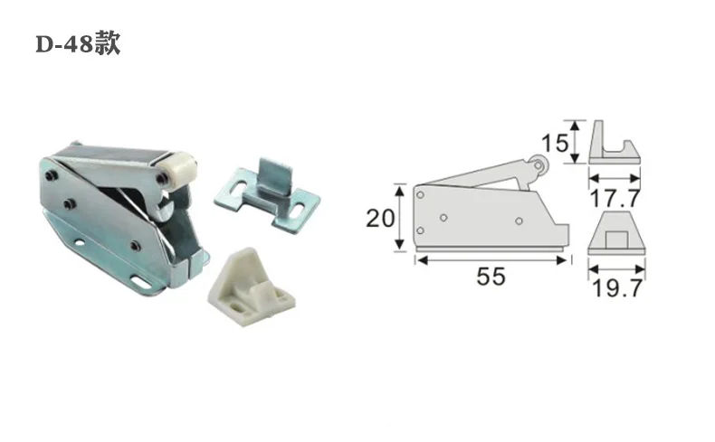 Description Picture 3 of itemElephant Trunk Lock Wardrobe Cabinet Door Mini Hook Lock Invisible Cabinet Door Rebound Self-locking Device Elephant Trunk Lock