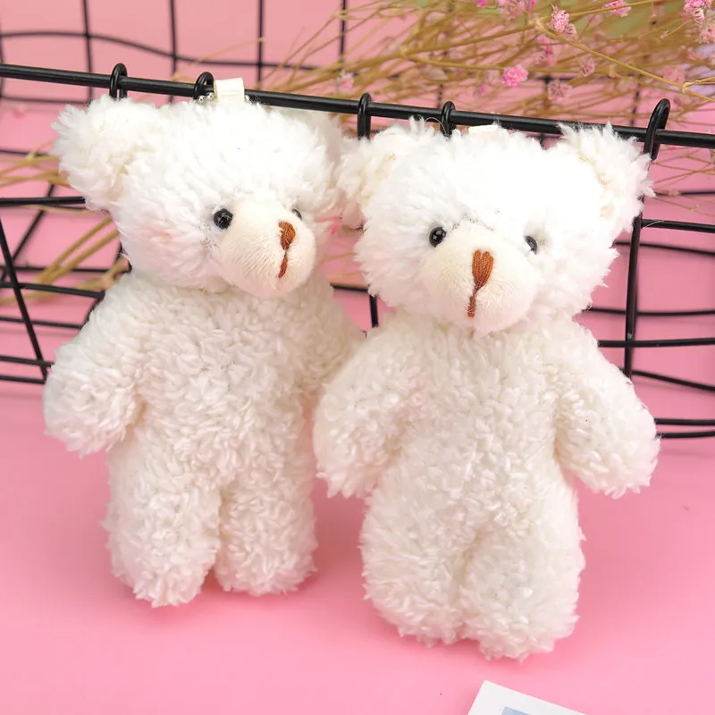 12cm Teddy Bear Plush Dolls Toys Girl Kawaii Cartoon Bear Stuffed Toys Bag Pendent Cute Animal Plush Doll Keychain Children Gift