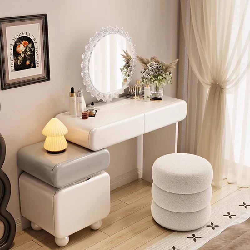 שולחן וניטי מקסים ואלגנטי עם מגירה עיצוב פשוט ומולטיפונקציונלי שולחן וניטי עם כיסא פרימיום מזרנים