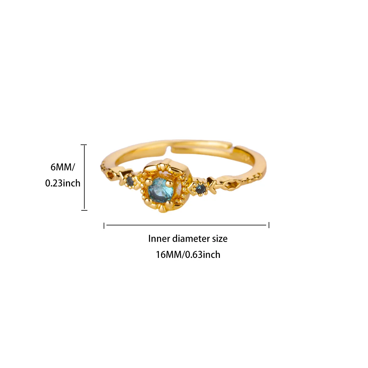 Zircon Rings For Women Gold Stainless Steel