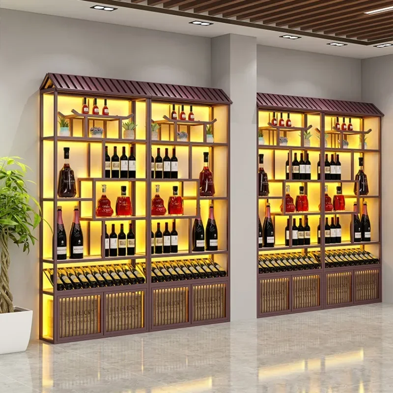Farmhouse Bar Cabinet Drinks Refrigerator Beverage Display Furniture Liquor Bottles Shelf Restaurant Gabinete Equipment Club