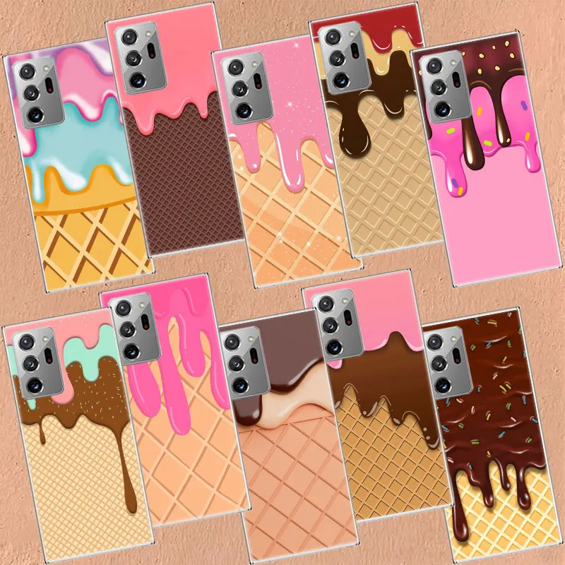 Summer Cream Chocolate Fruit Ice Cream Phone Case Per Samsung Galaxy S24 S23 S22 Ultra S21 Plus Capa S20 Fe S10 S9 S8 Plus Cover