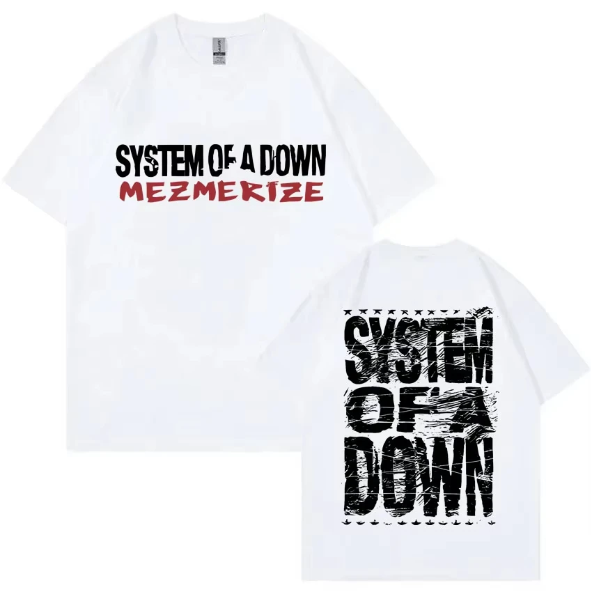 Rock Band System of A Down Mezmerize T Shirts Men Women Vintage Alternative Metal Music T-shirts Men's Fashion Oversized Tshirt 2