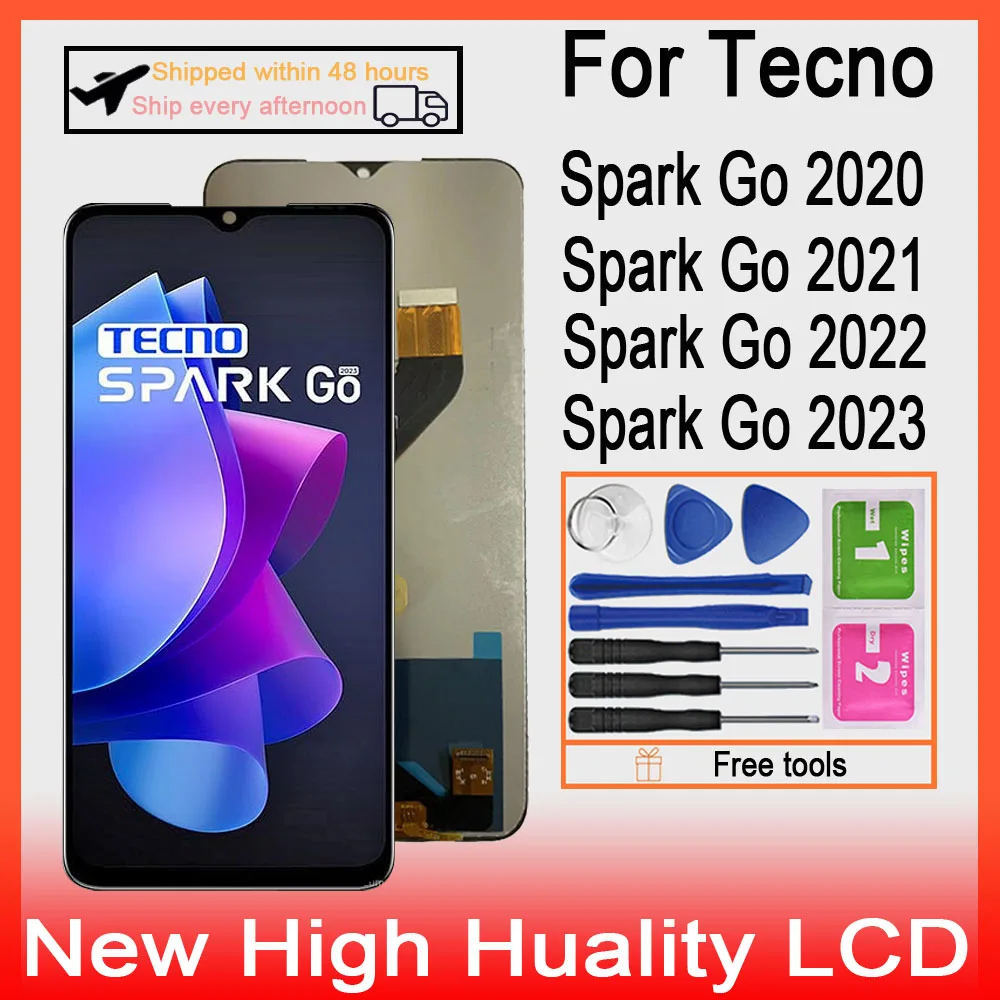 شاشة عرض LCD تعمل باللمس لـ Tecno Spark Go 2020 KE5S 2021 2023 ، قطع غيار  محول رقمي Tecno Spark Go 2022 KG5 - AliExpress